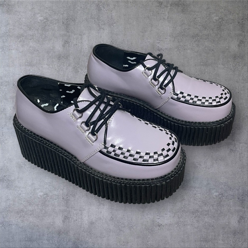 Demonia Lavender Purple Creeper Chunky Platform Oxford Shoes Womens 8 Grunge